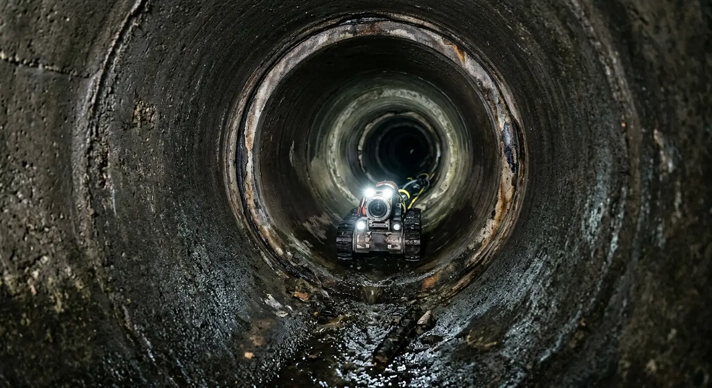 Robotic sewer camera inspecting pipe interior for Drain Snake Service in Washington